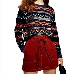 Top Shop Fair Isle Crop Sweater